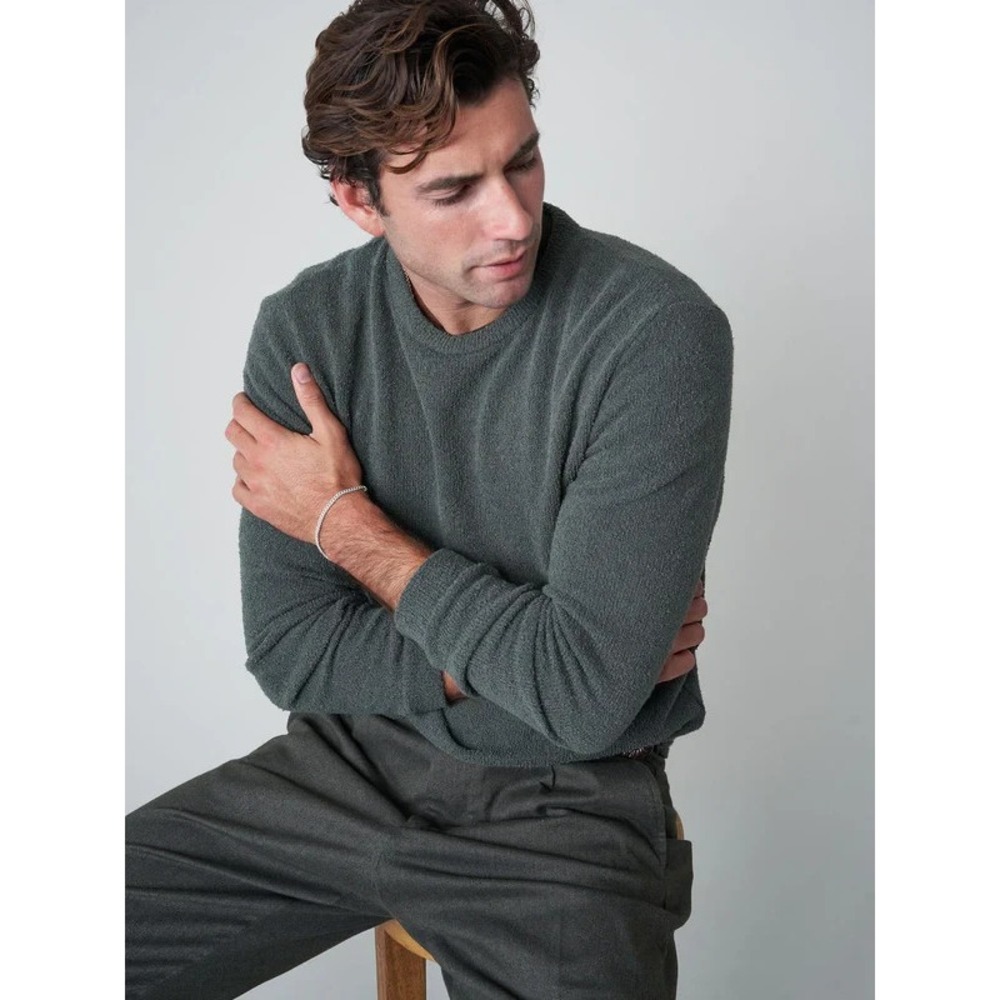Lemain Cameron Sweater XL Bouclé Cotton Blend Lightweight‎ Round Neck Made Italy